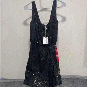 Jessica Simpson Black Sequin Mini Dress